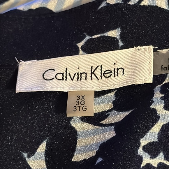 Calvin Klein striped floral print buttoned down long sleeves lightweight too 3X - Picture 6 of 7